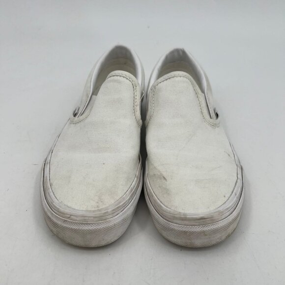 Vans White Classic Slip-On Canvas Sneakers | Size 7.5 - Picture 10 of 10